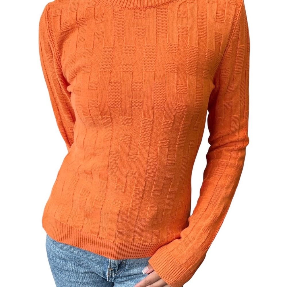 Authentic vintage Hermes H sweater in iconic orange